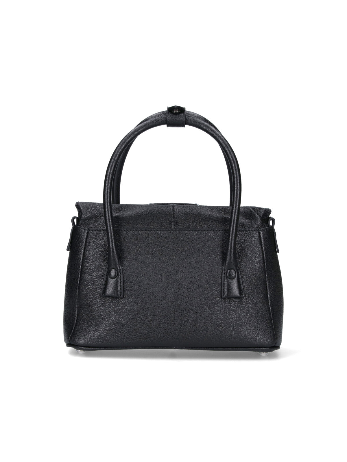 Rectangular Black Sheepskin Leather Tote