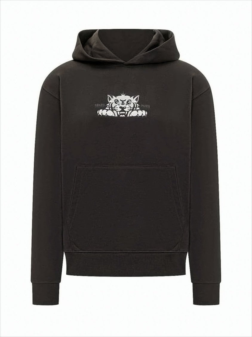 Relaxed Fit Tiger Graphic Hoodie
