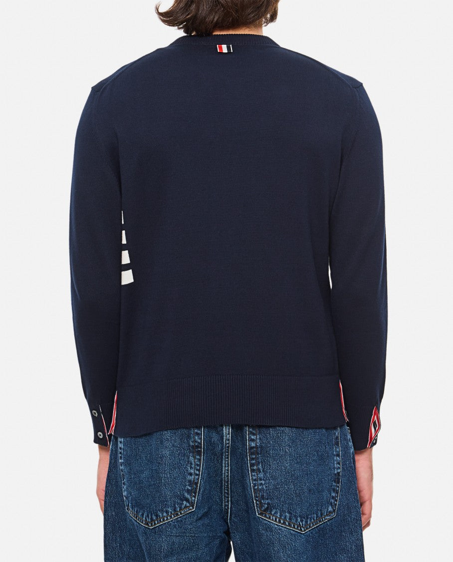 Sweter z okrągłym dekoltem 4 Bar Stripe