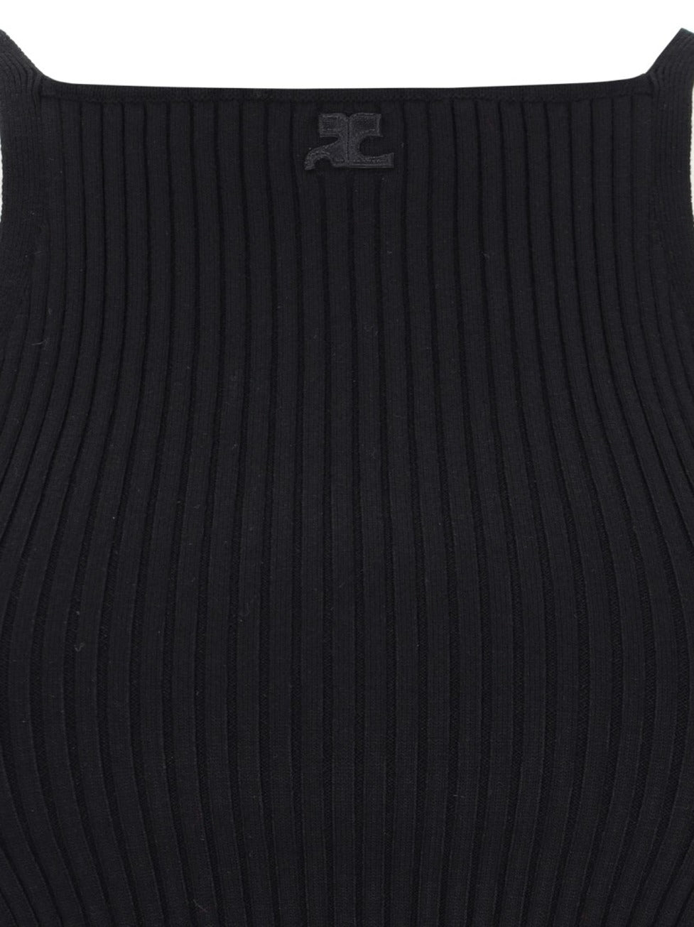 Ribbed Knit Top – Black