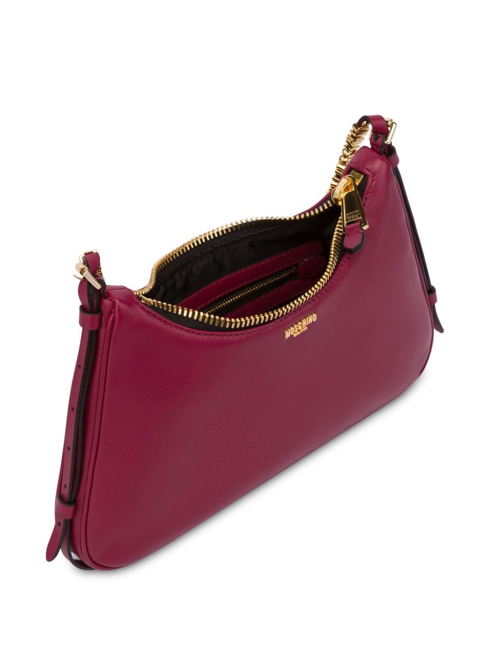 Dark Pink Sheepskin Leather Shoulder Bag