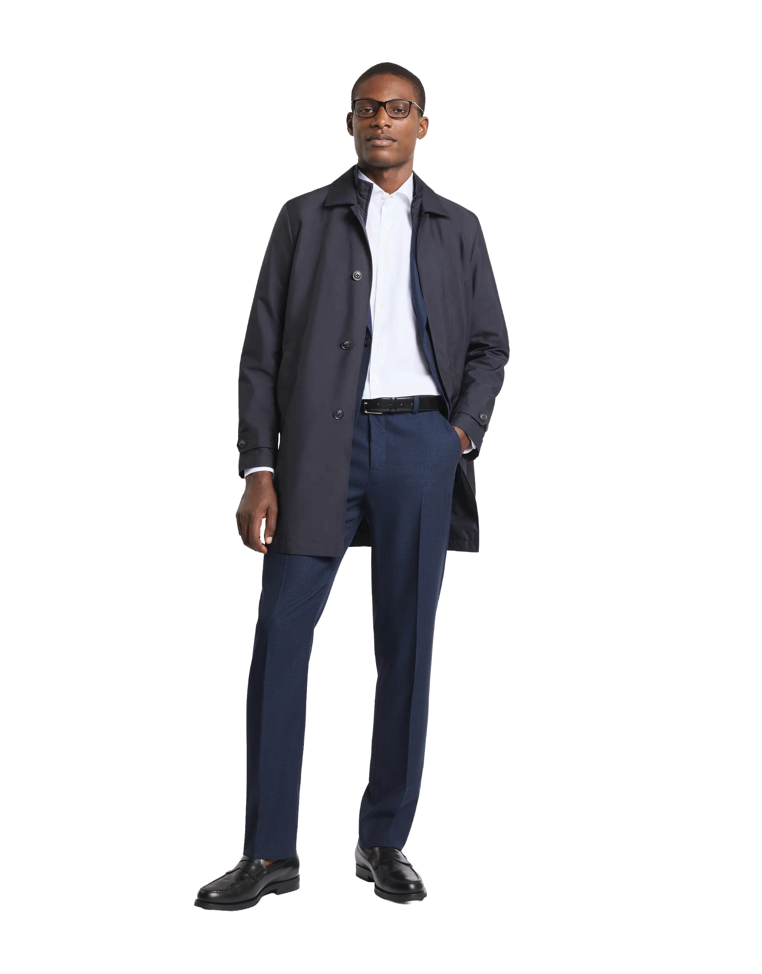 Morning Db Front Trench Coat in Baltic Blue