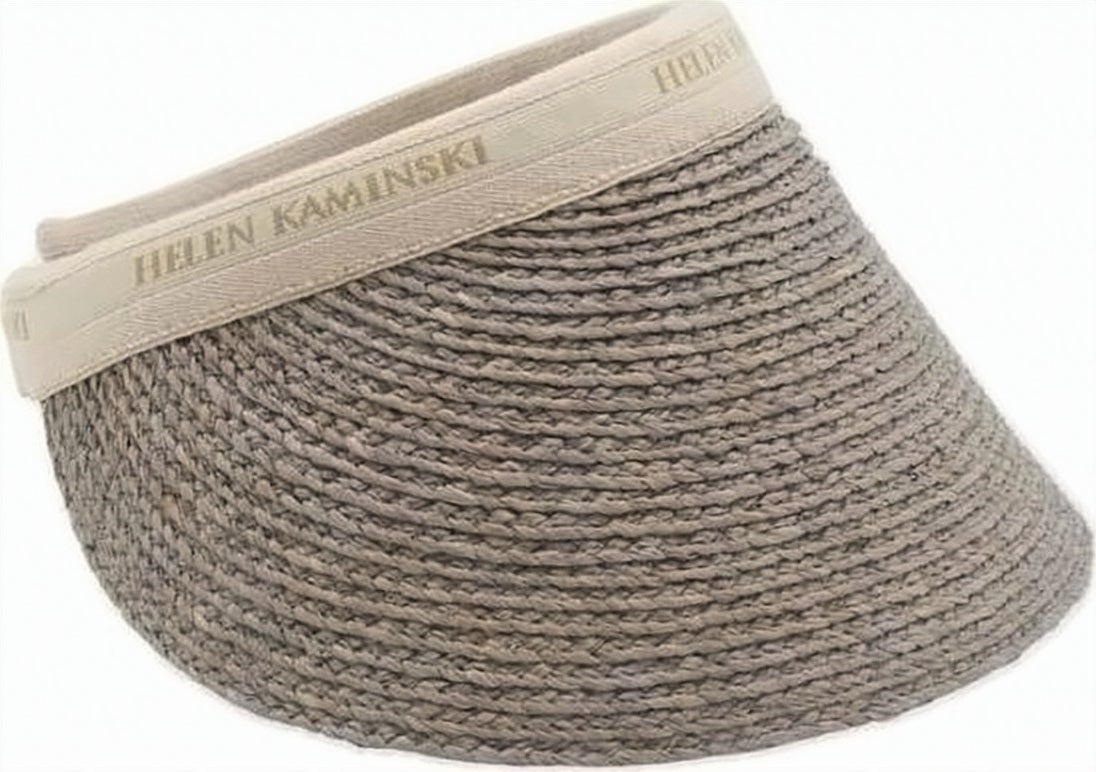 Woven Sun Visor With Wide Curved Brim