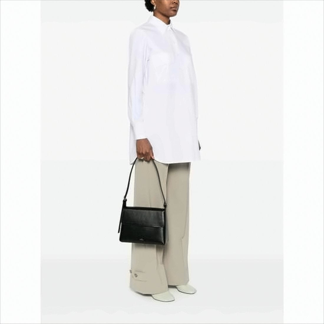Structured Shoulder Bag with Flap Closure