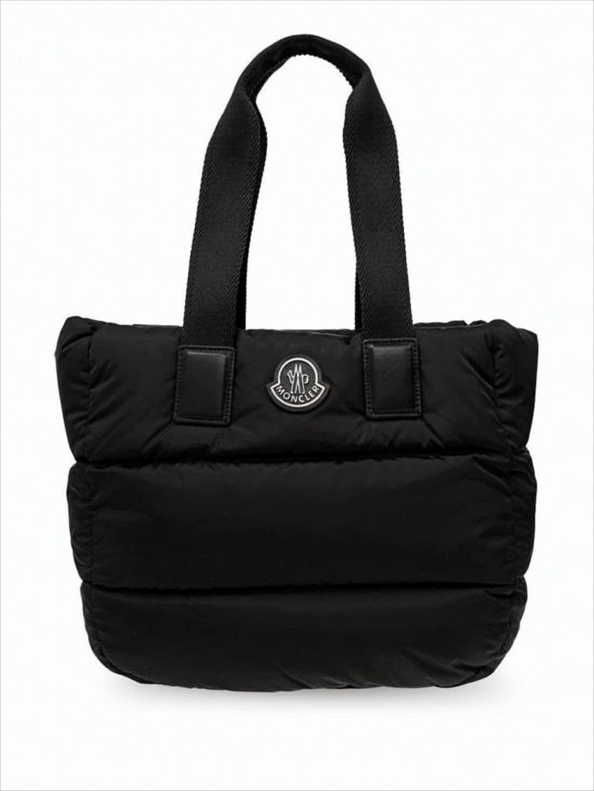 Quilted Black Tote Bag with Padded Design