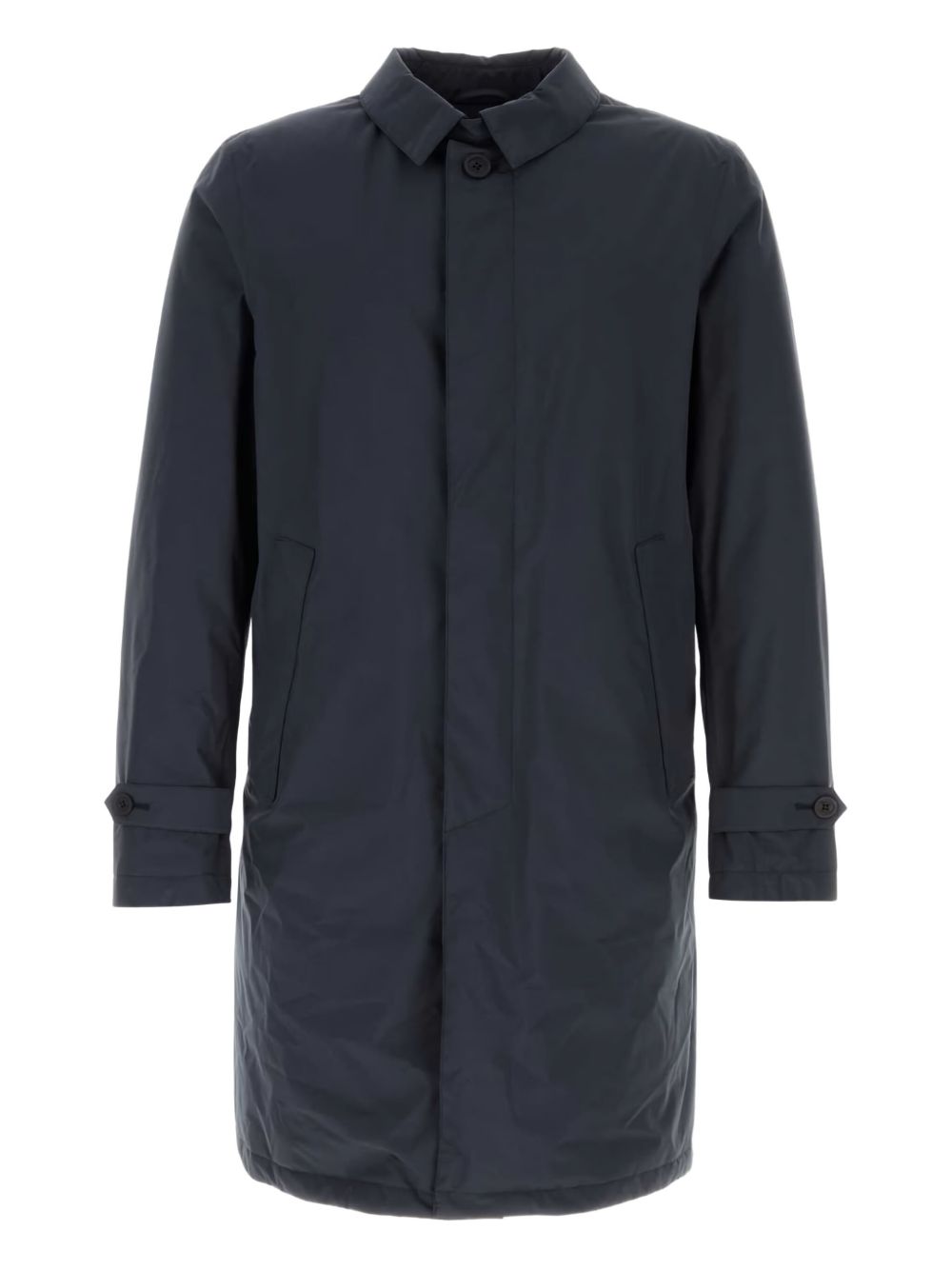 Padded Waterproof Trench Coat In Classic Navy