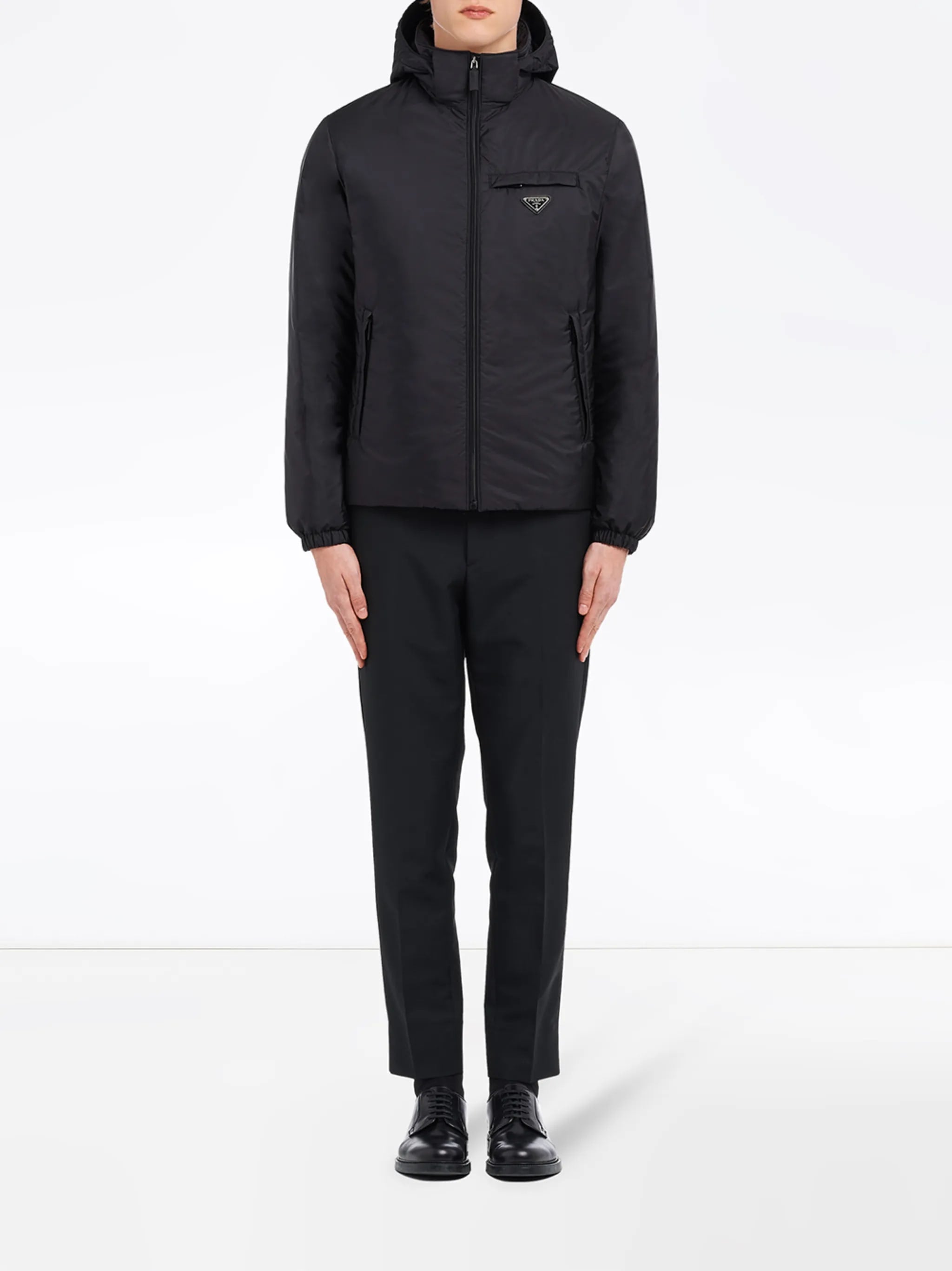 Hooded Padded Jacket With Matte Finish And Logo Detail