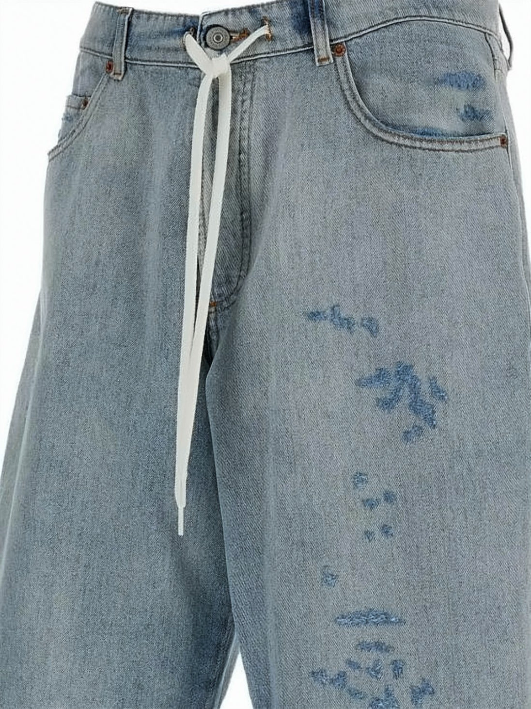 Light Blue Distressed Denim Shorts