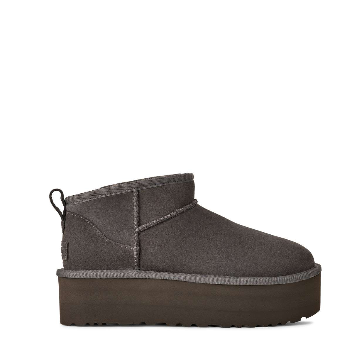 Charcoal Suede Classic Ultra Mini Platform Ankle Boots