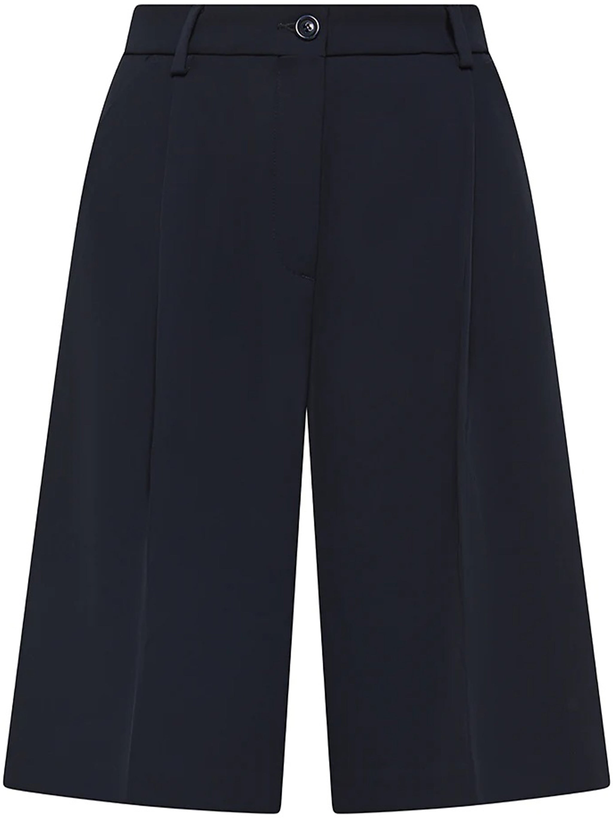 High-Waist Tailored Black Structured Shorts