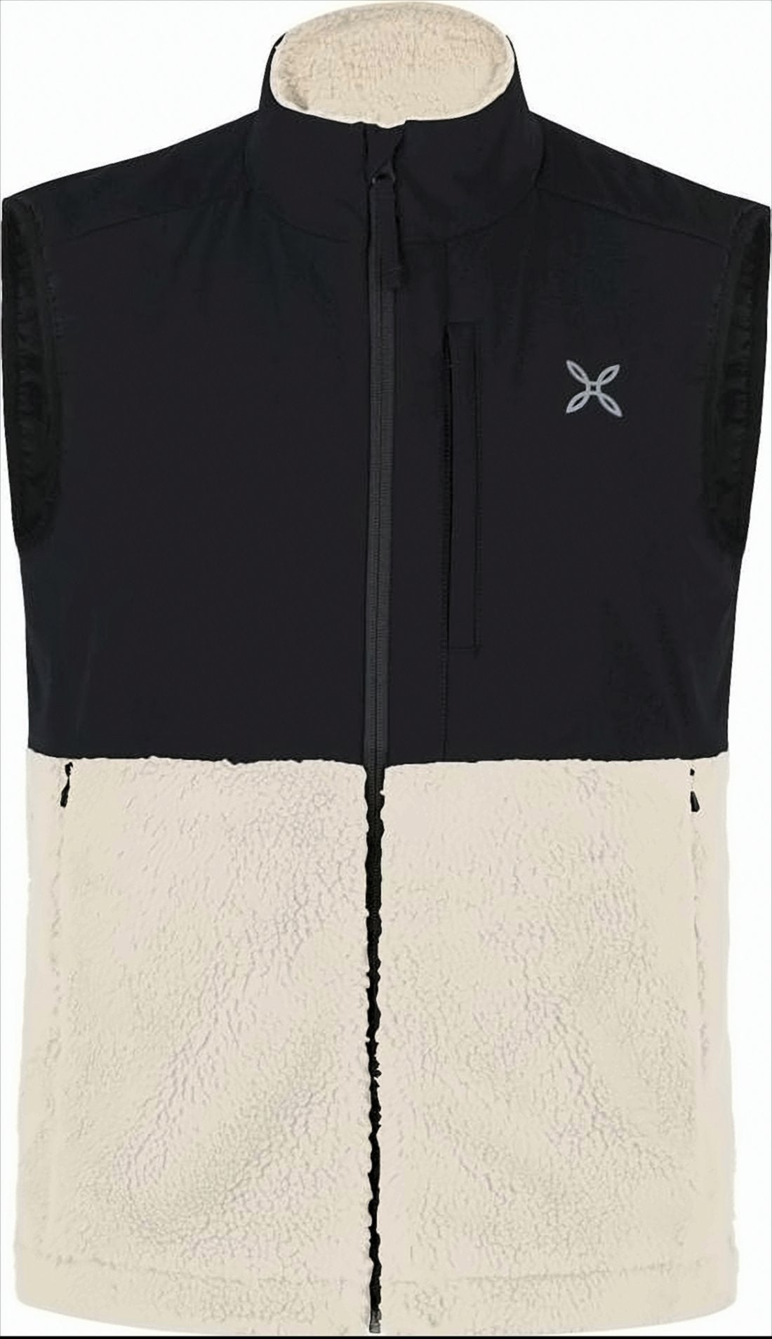 Two-Tone Sleeveless Montura Vest with High Collar