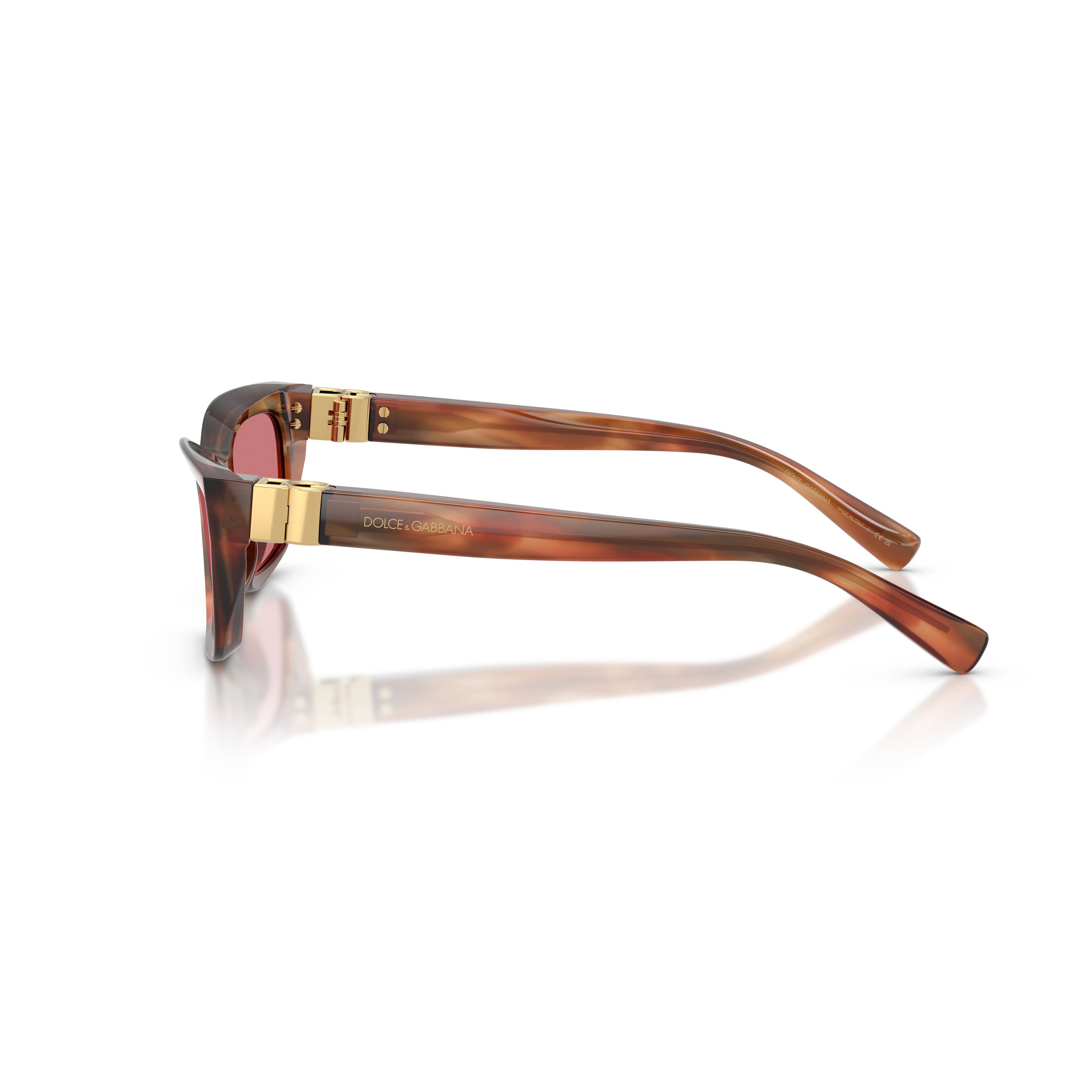 0dg4532 Rectangular Tortoiseshell Sunglasses with Rose Lenses