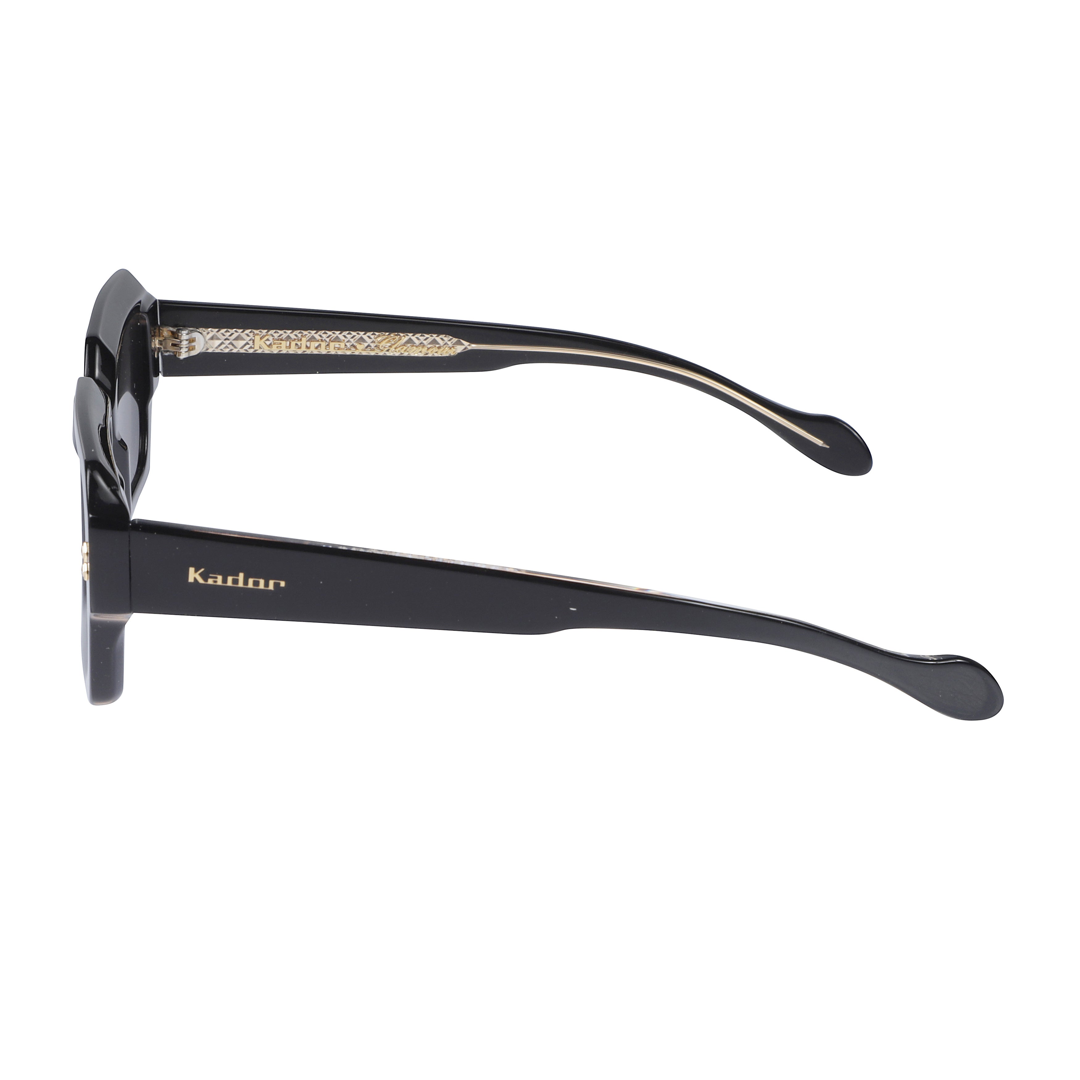 Evy Glamour Bold Rectangular Frame Sunglasses with Glossy Finish