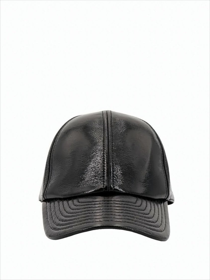Structured Black Cap with Curved Brim