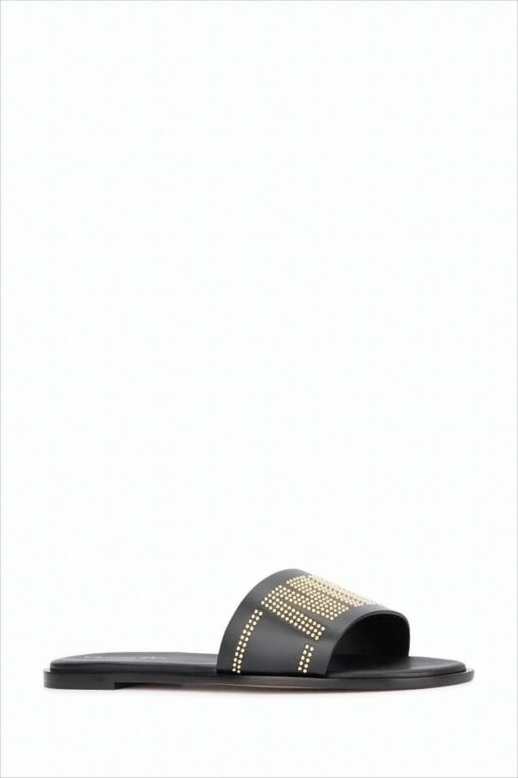 Geometric Studded Slide Sandal with Minimalist Design