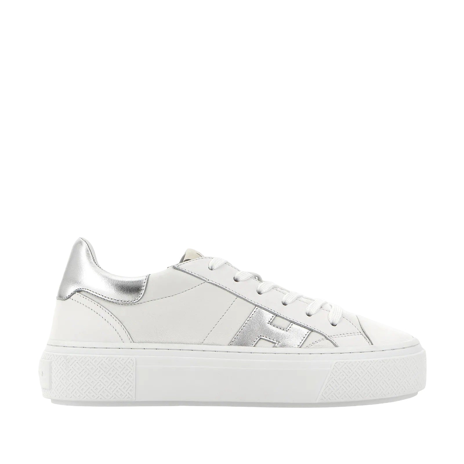 White Silver H705 Allacciato H Leather Lace-Up