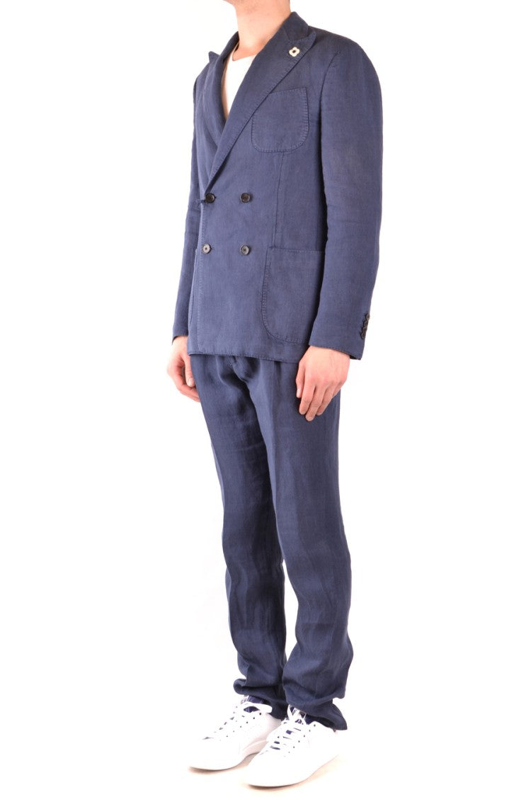 Double-Breasted Blue Hemp Jacket