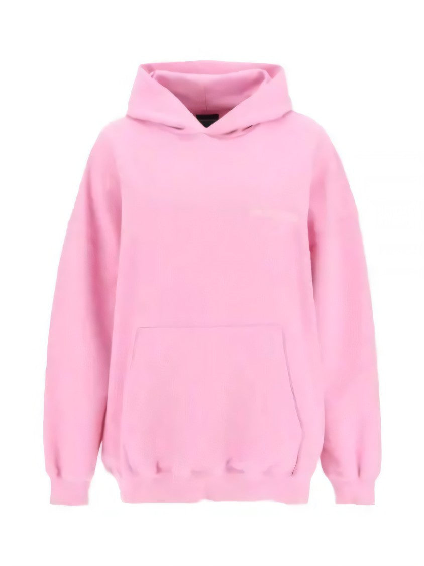 Pink Hoodie With Subtle Logo Detail
