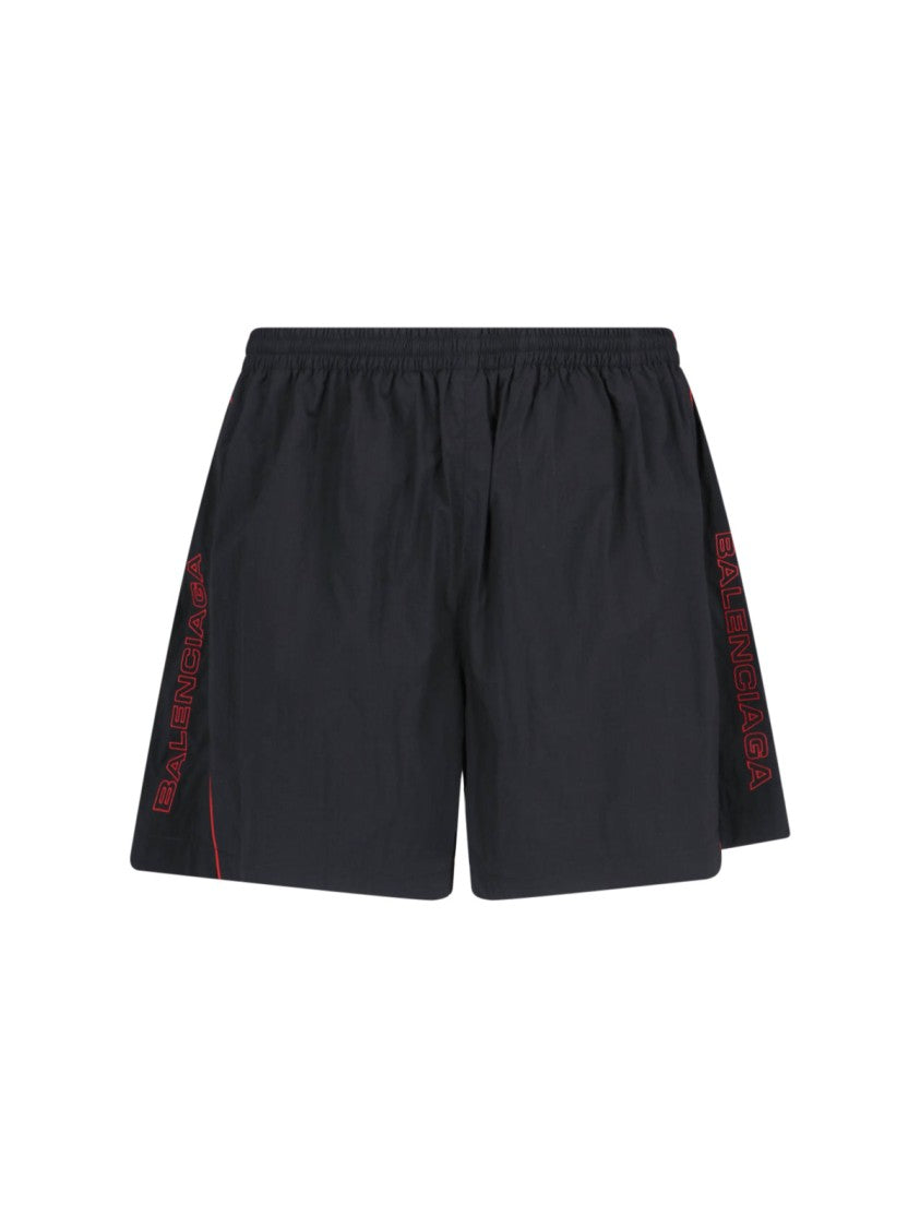 Logo Sports Shorts – Black