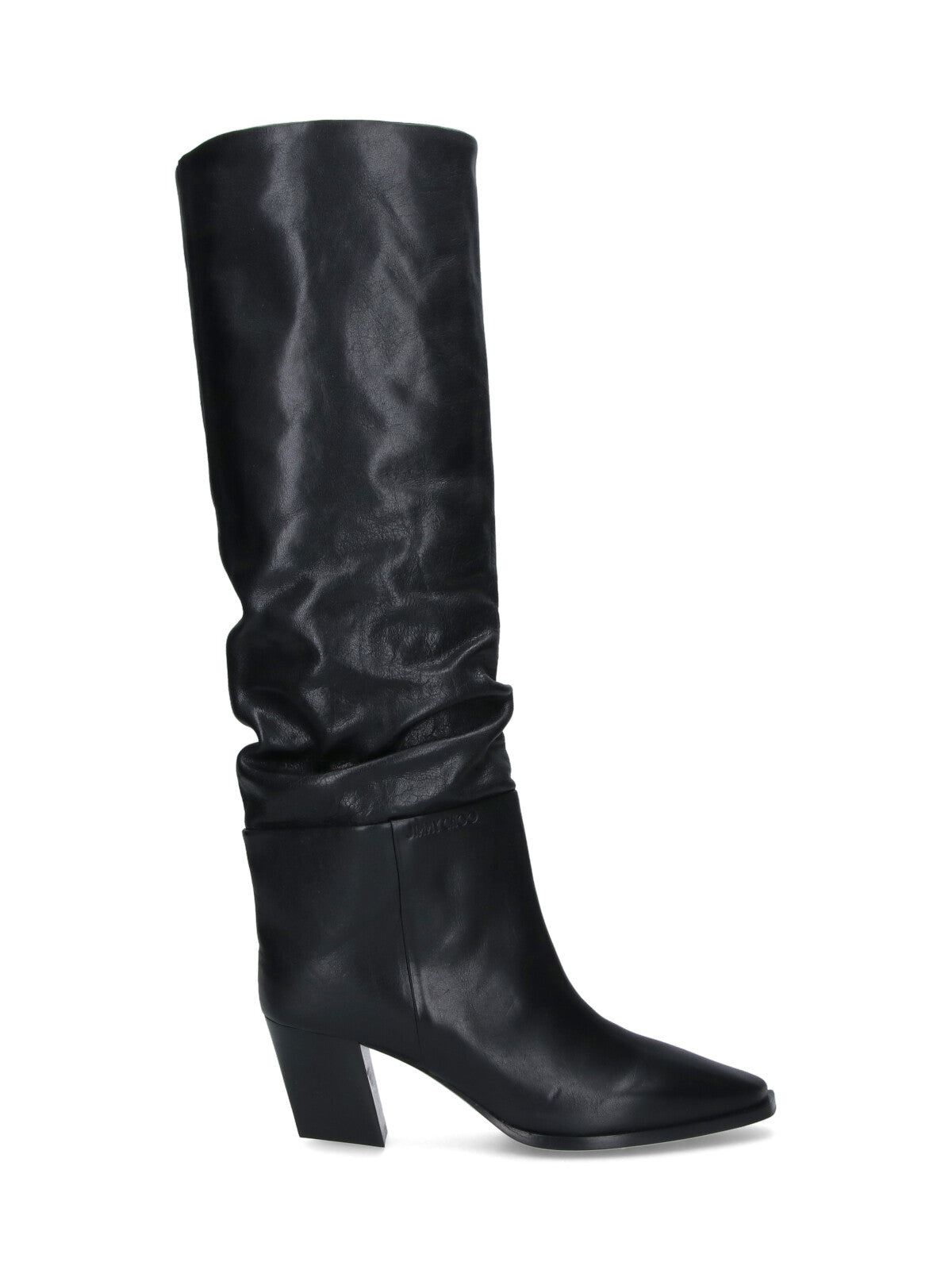 Pointed Toe Slouchy Calf Leather Boots