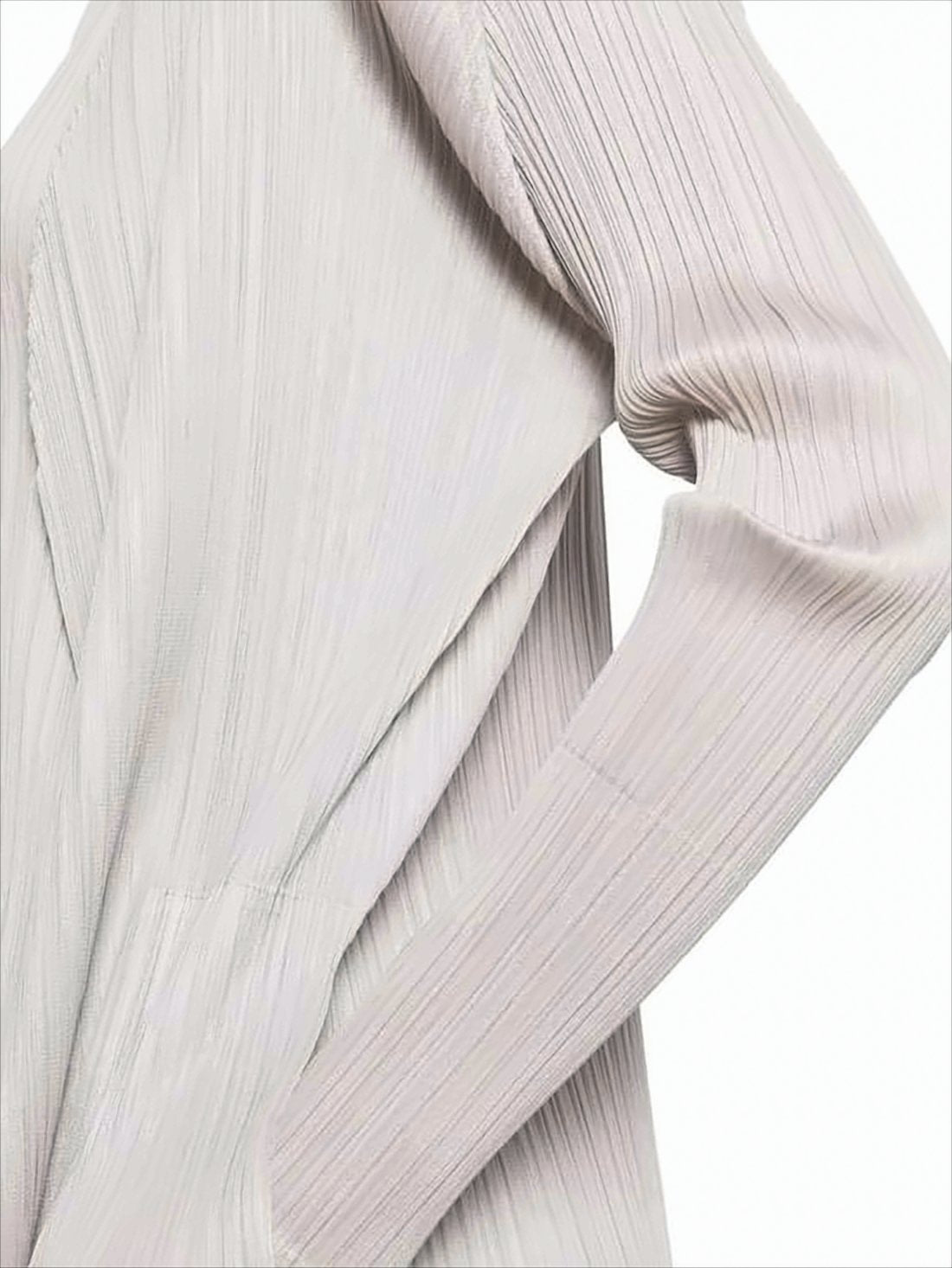 Lightweight Pleated Cardigan with Relaxed Open Front