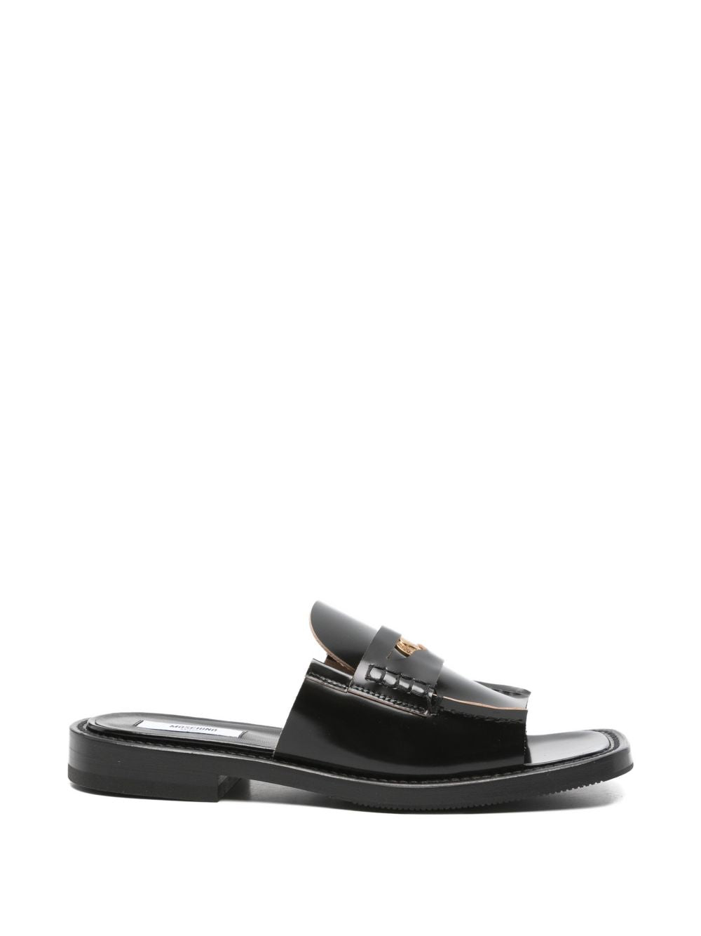 Black Silk and Nylon Open Sandals