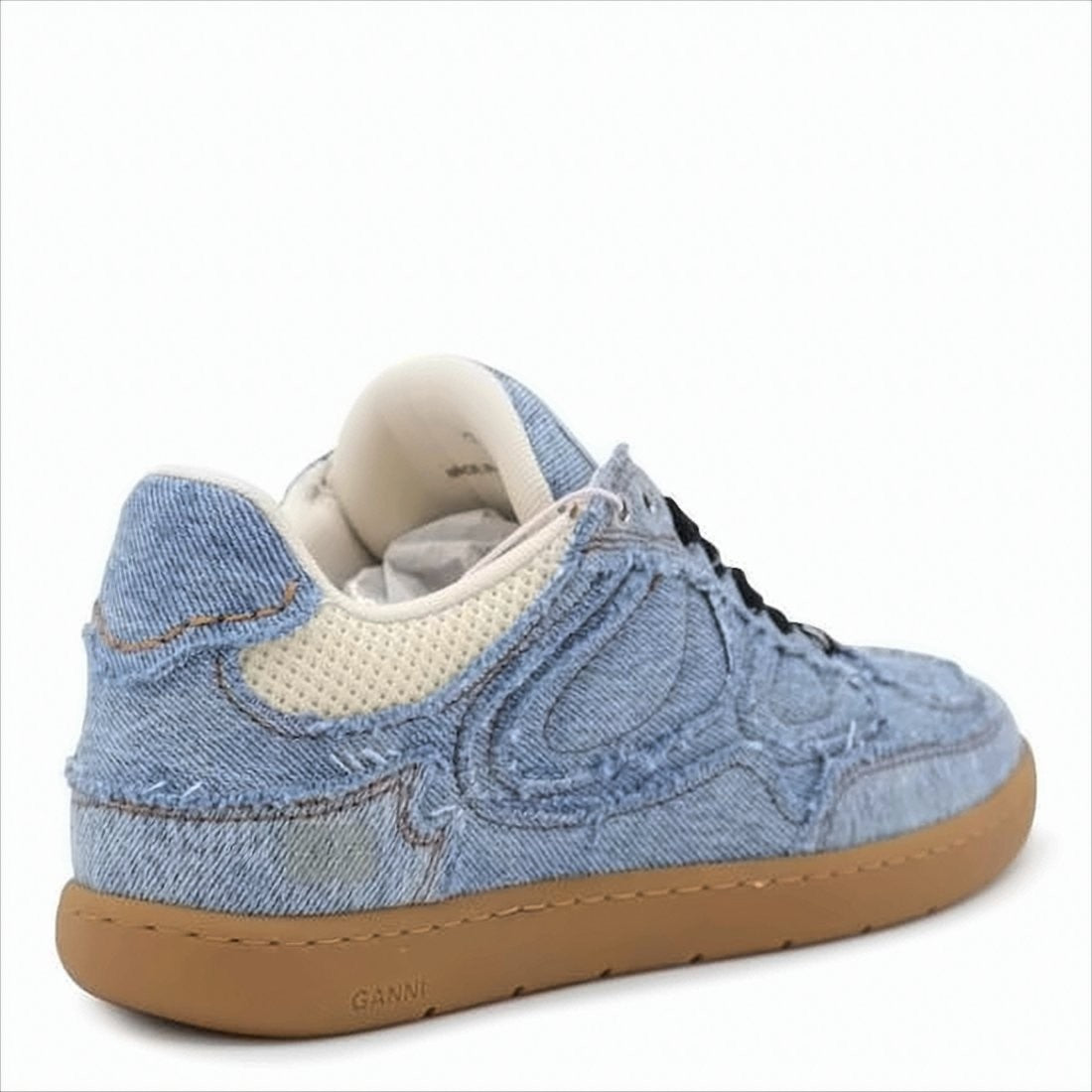 Textured Denim Sneakers with Gum Rubber Sole