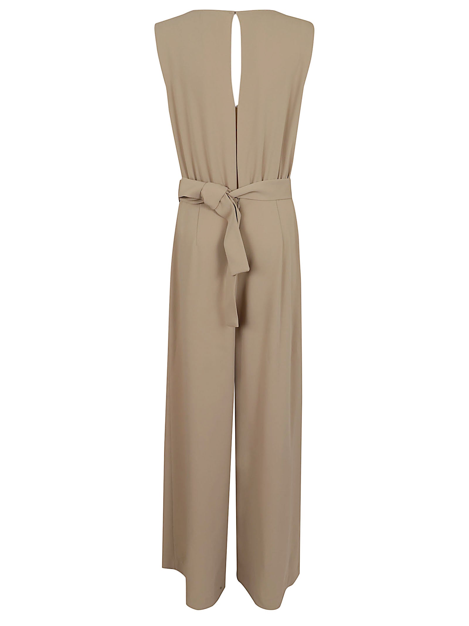 Sleeveless Jumpsuit with Decorative Waistband