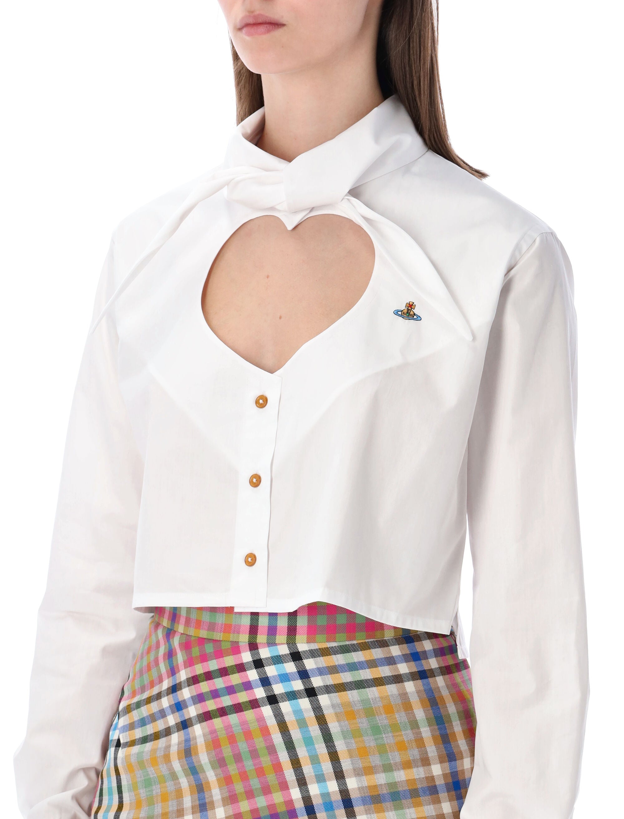 Cut-Off Heart Cotton Shirt