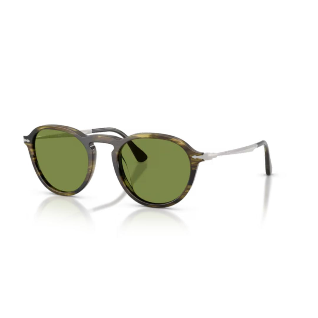 0po3383s Round Green Lens Tortoiseshell Acetate Sunglasses