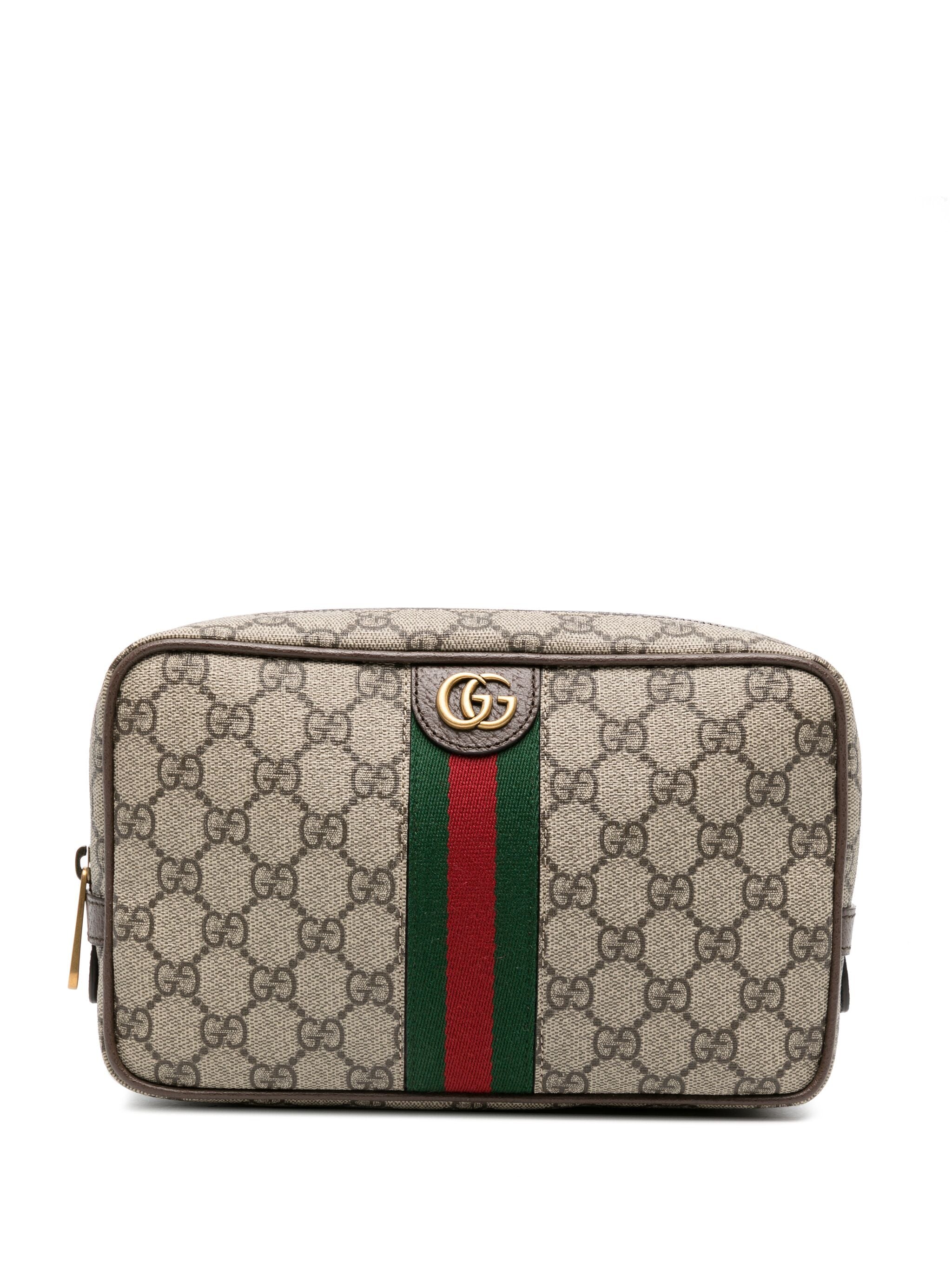 Beige GG Monogram Canvas Toiletry Bag