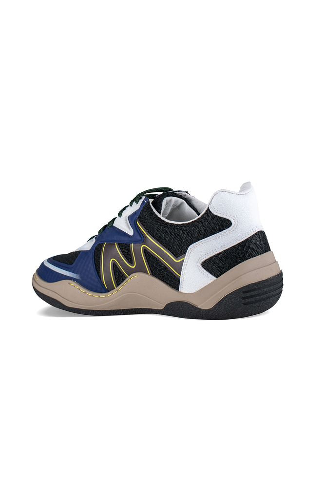 Low-Top Black Mesh Sneakers With Contrasting Inserts