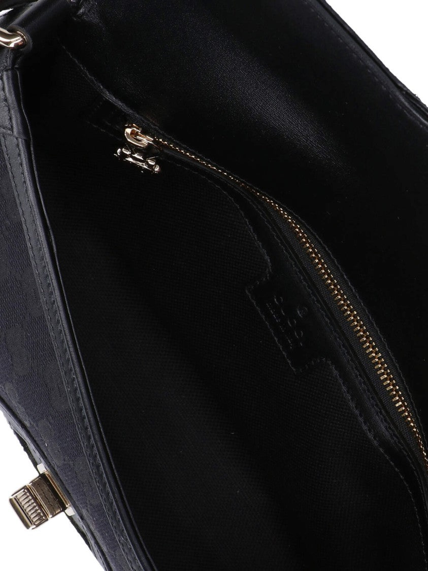 Small Shoulder Bag "Luce" In Gg Canvas With Leather Trim