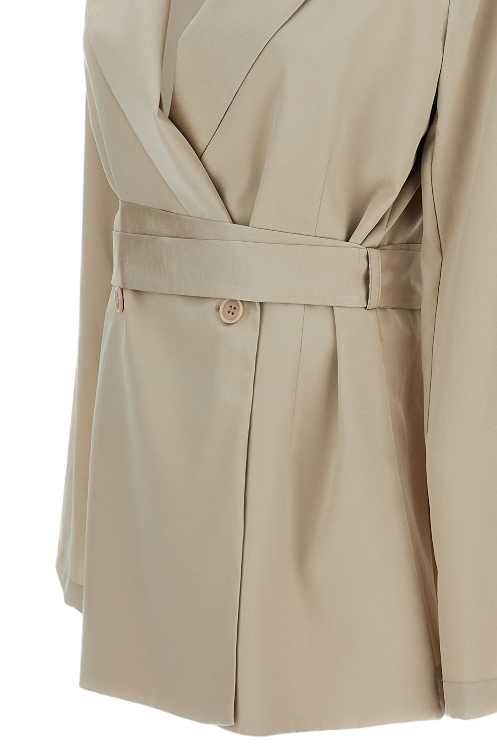 Tailored Beige Jacket with Clean Minimalist Design