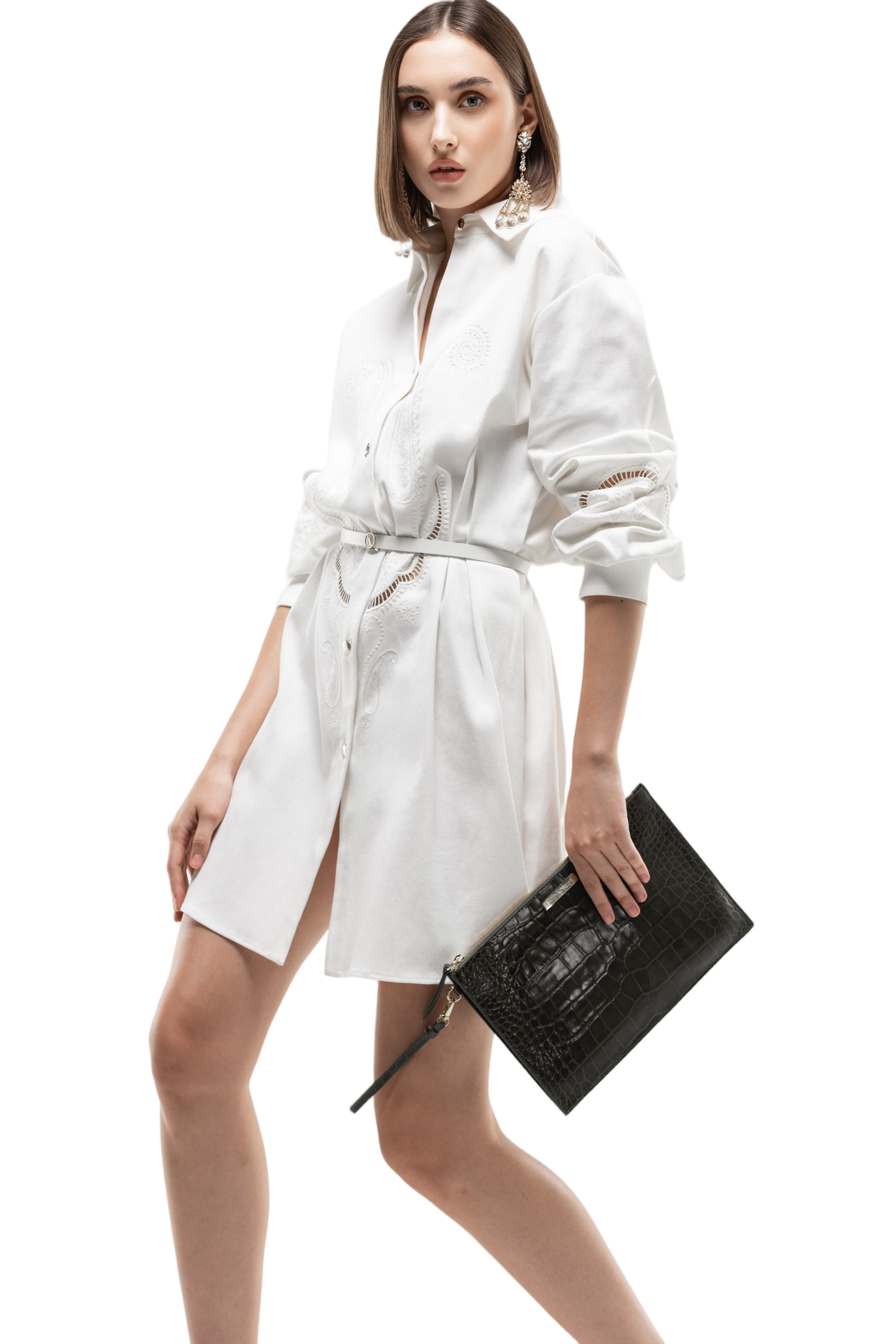 Perforated Denim Dress