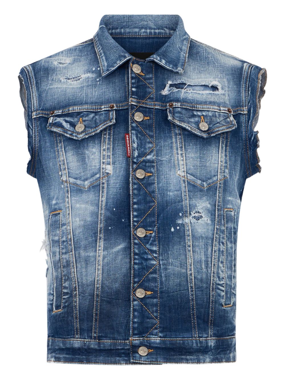 Blue Distressed Denim Jacket