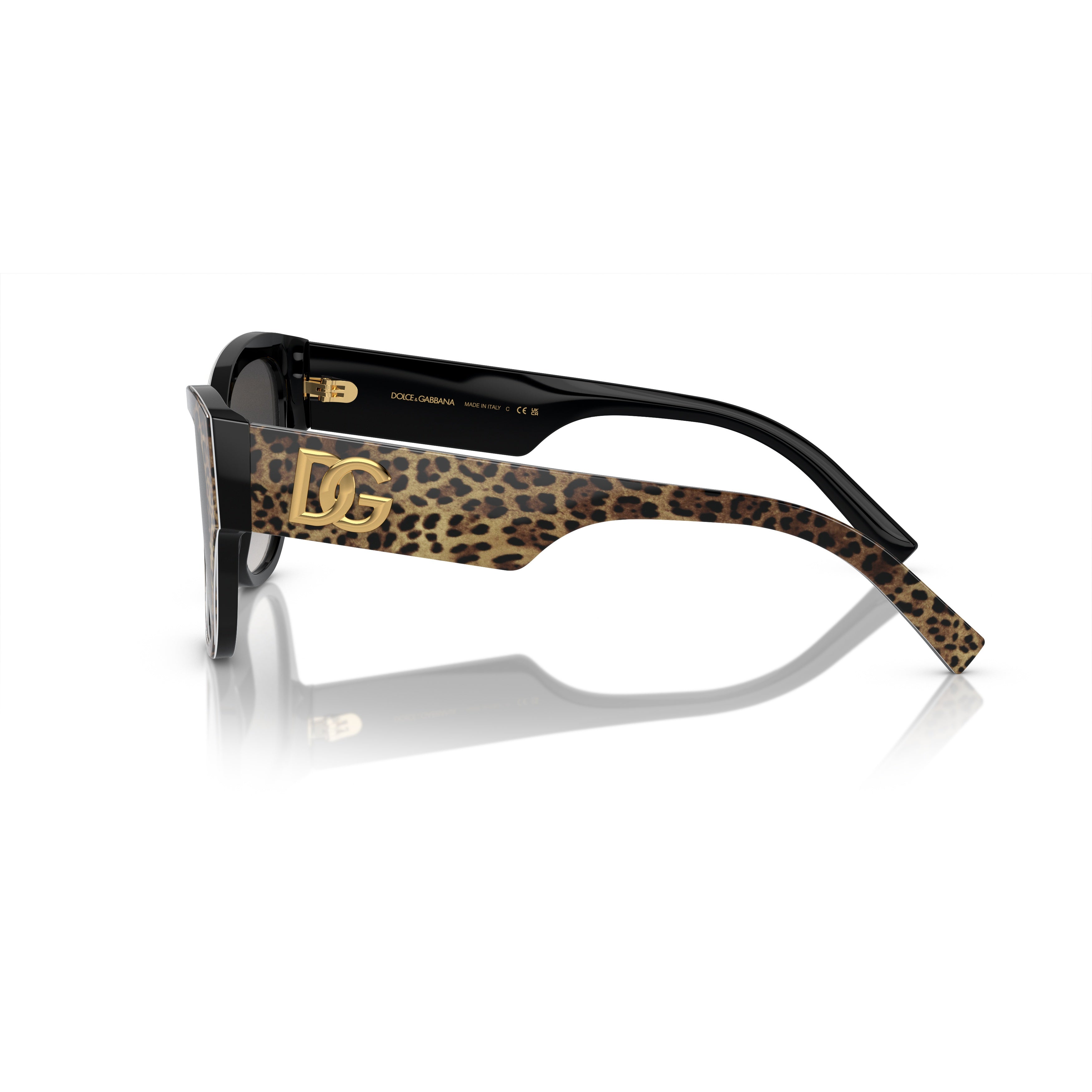 0dg4449 Leopard Print Cat-Eye Sunglasses