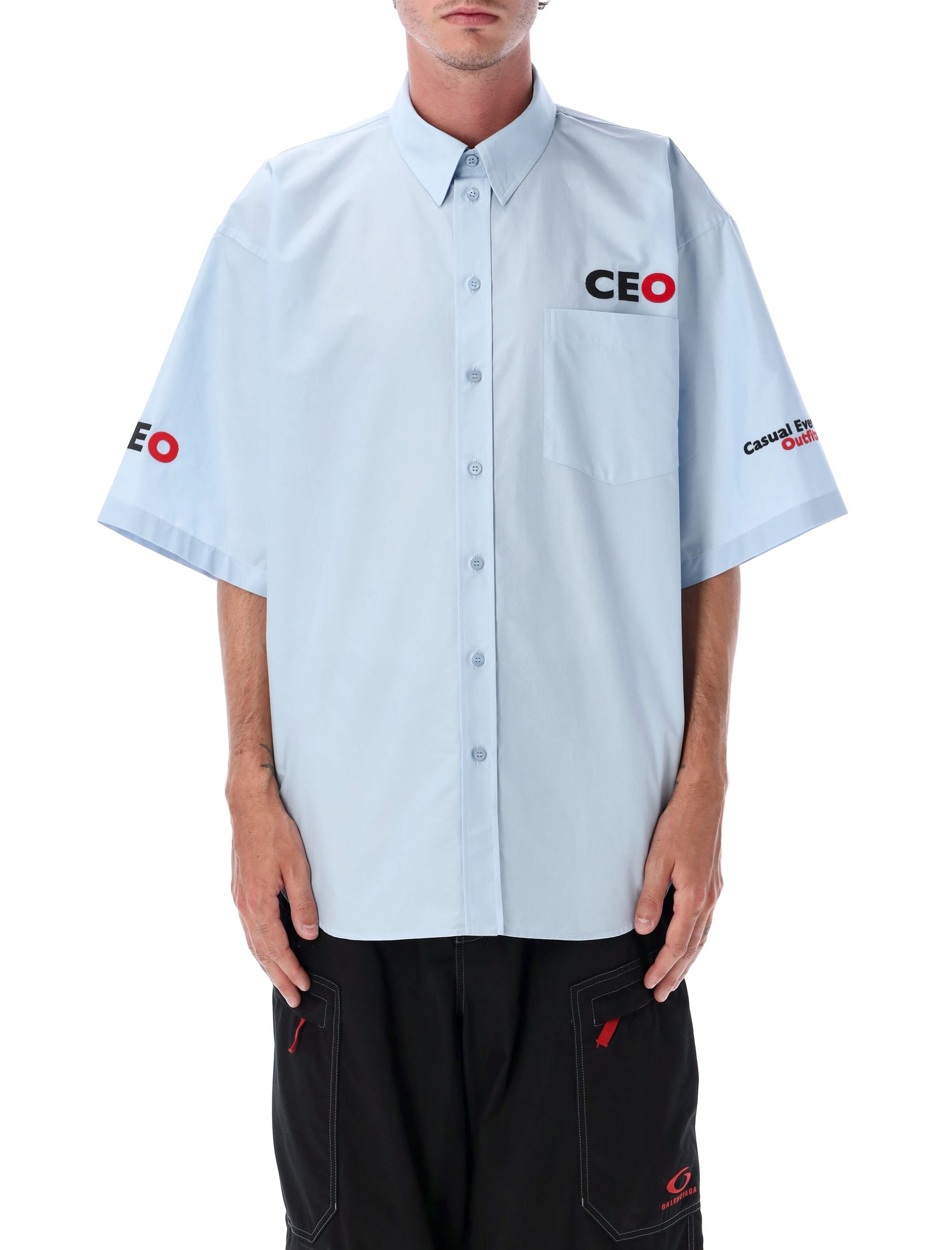 Ceo Uniform Logo Short Sleeve Oversized Shirt