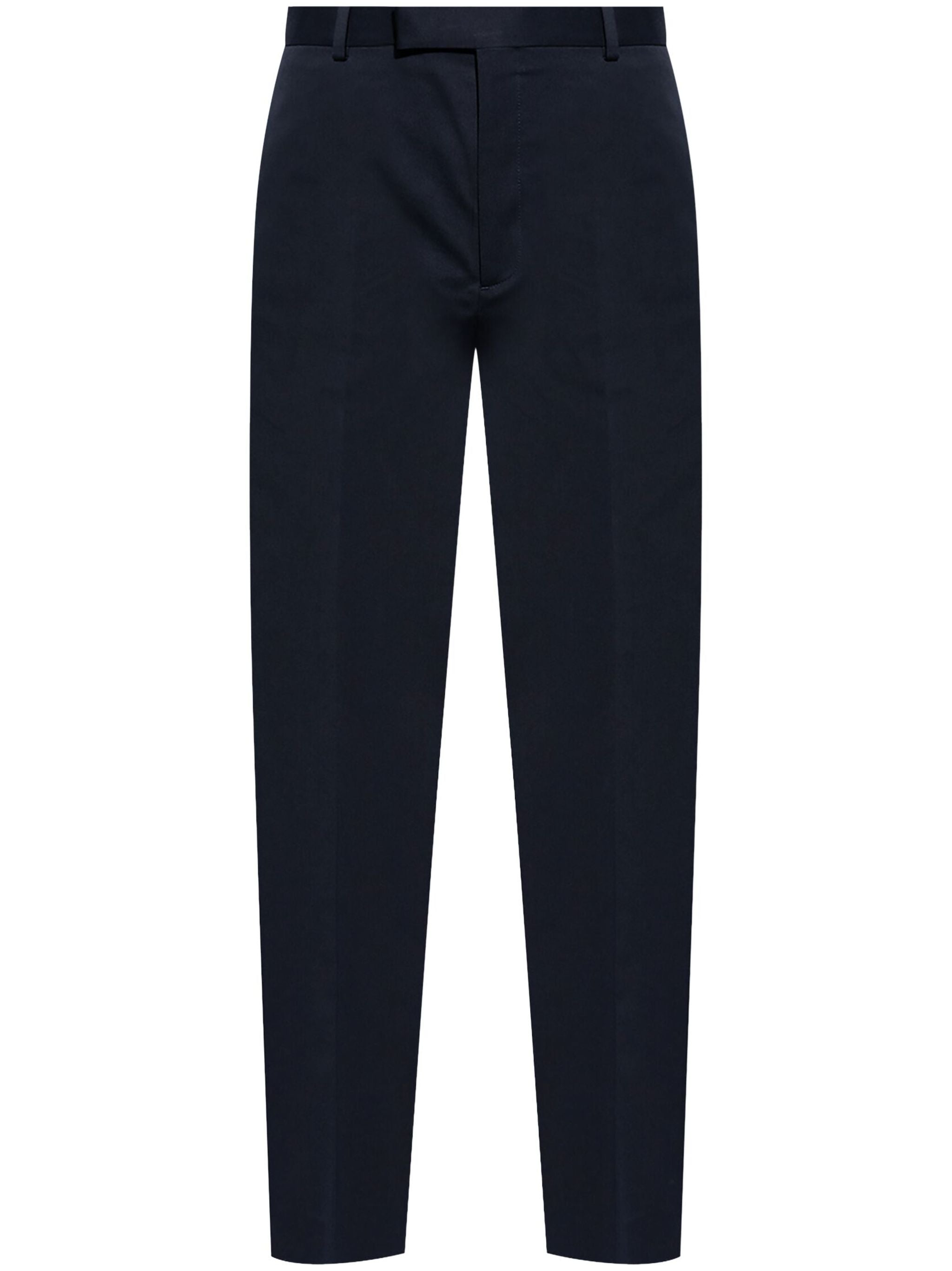 Blue Tailored Cotton Gabardine Web Trousers