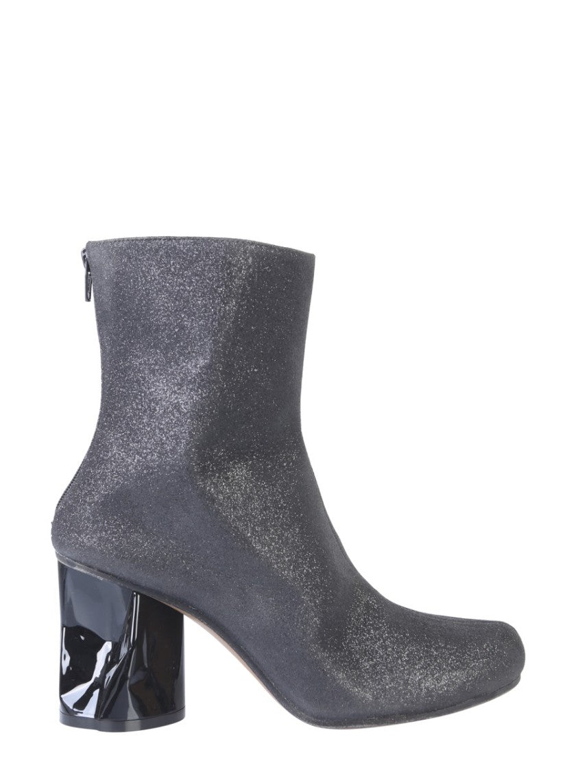 Ankle Boot With Crushed-Effect Block Heel