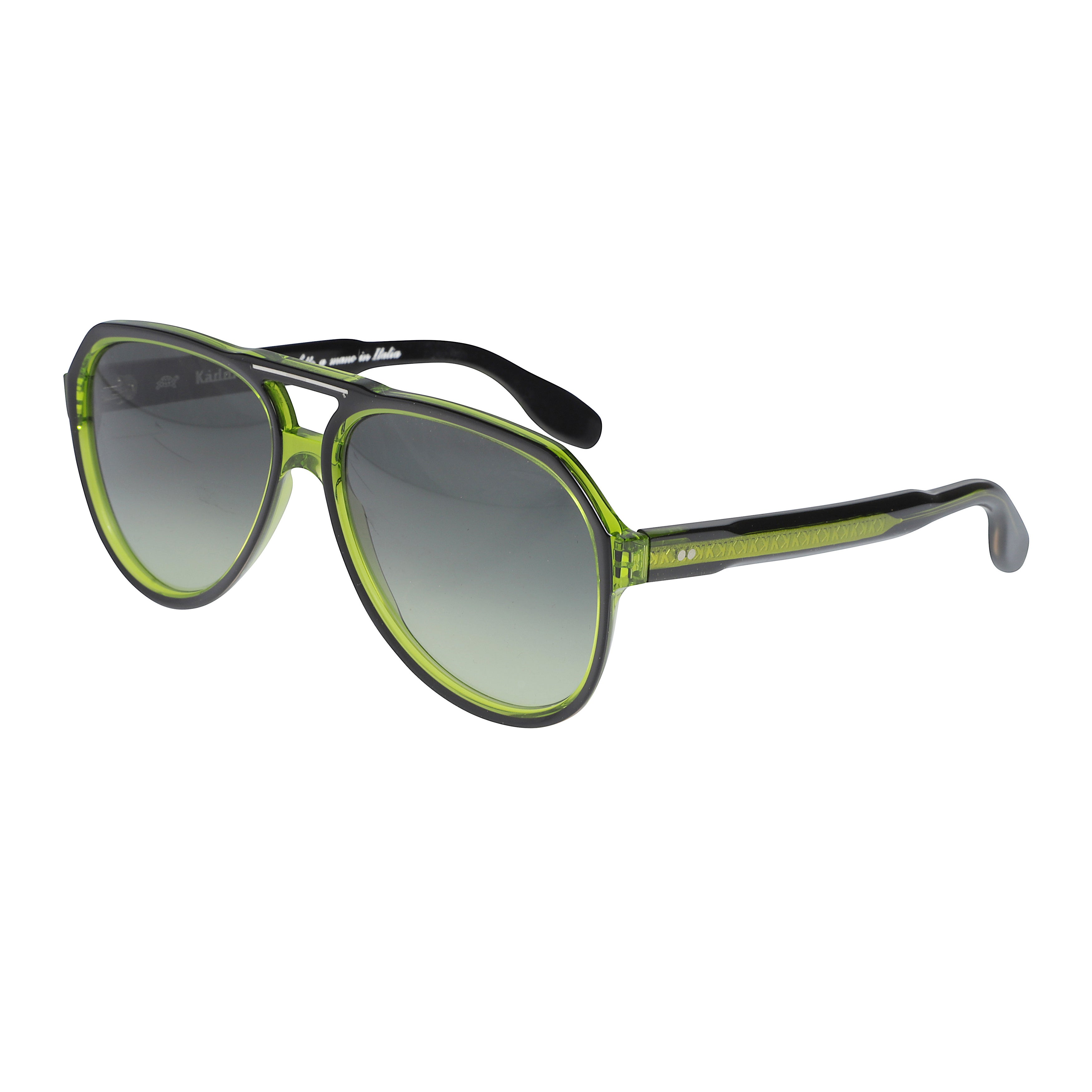Big Pilot Translucent Green Aviator Sunglasses with Gradient Lenses