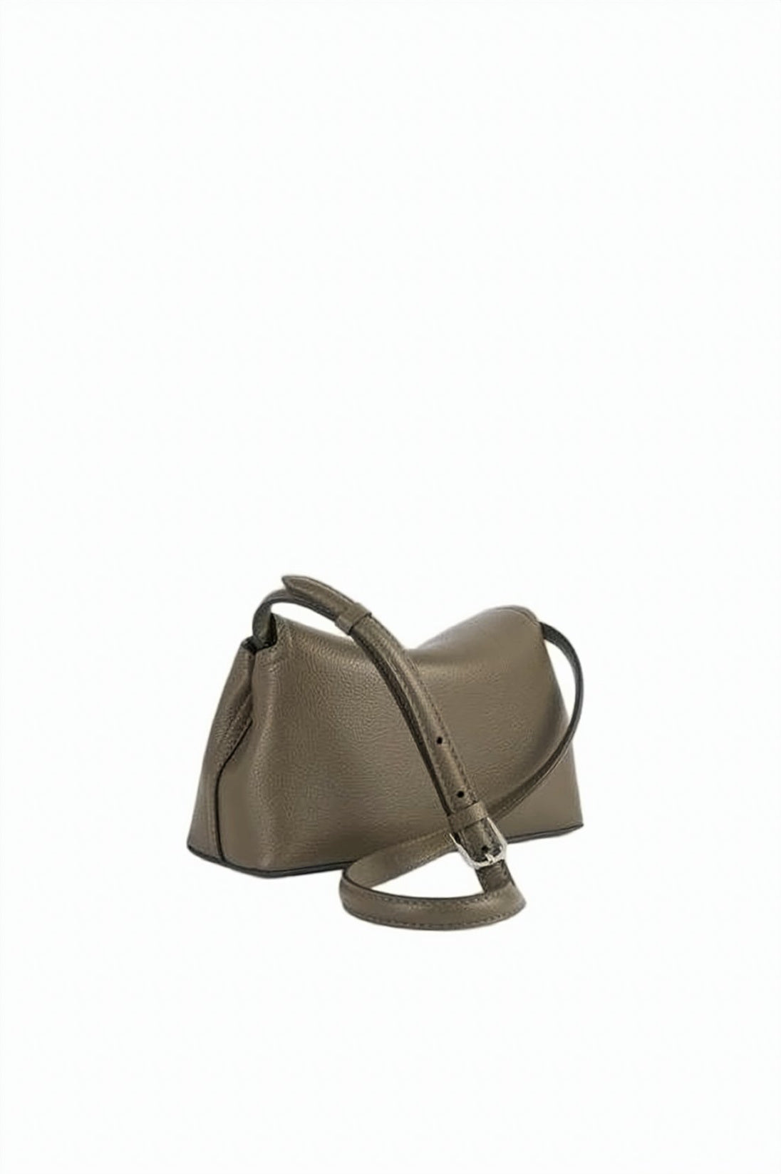 Textured Leather Shoulder Bag with Fold-Over Flap