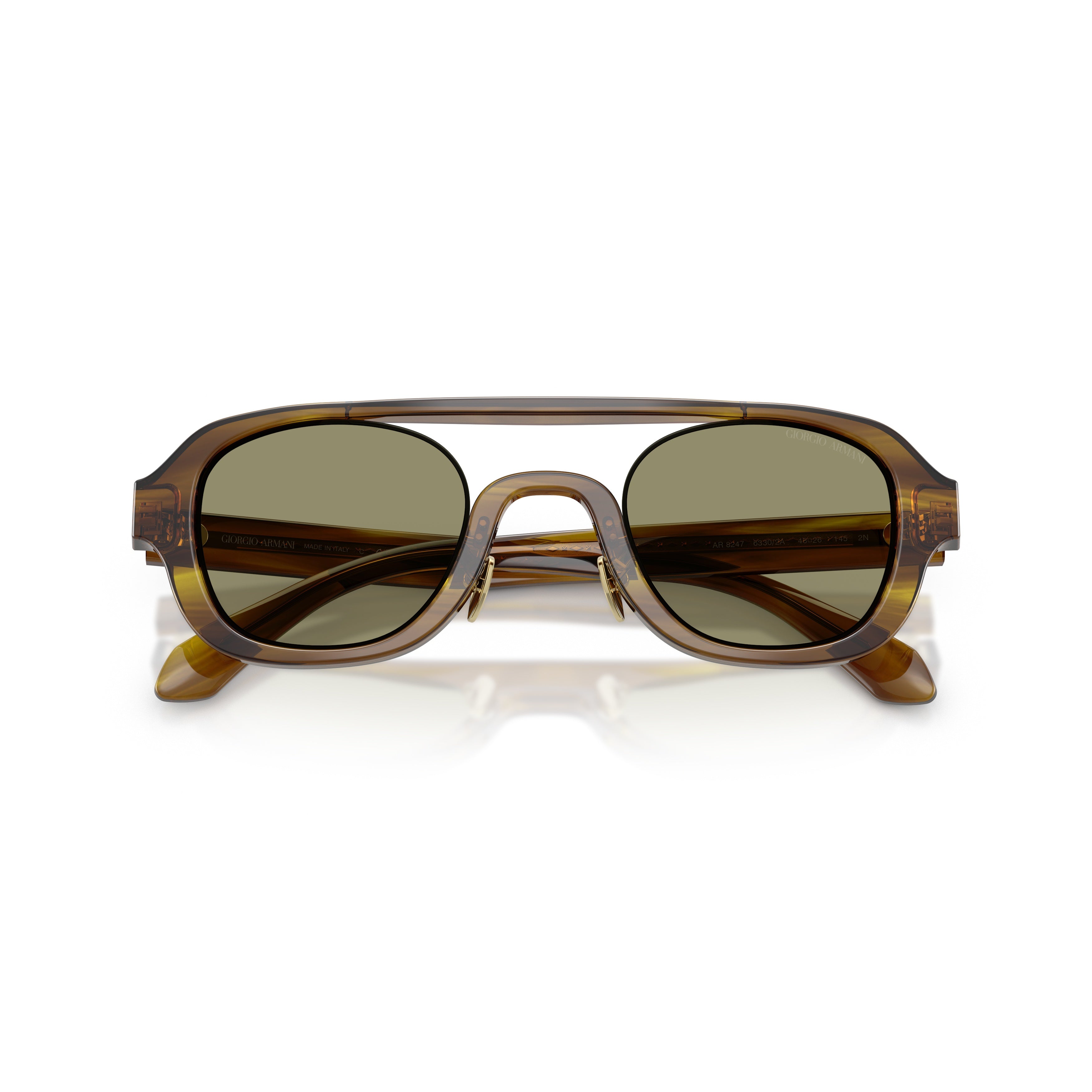 0ar8247 Translucent Brown Acetate Sunglasses with Olive Green Lenses