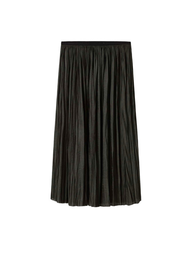 Green Midi Pleated Skirt