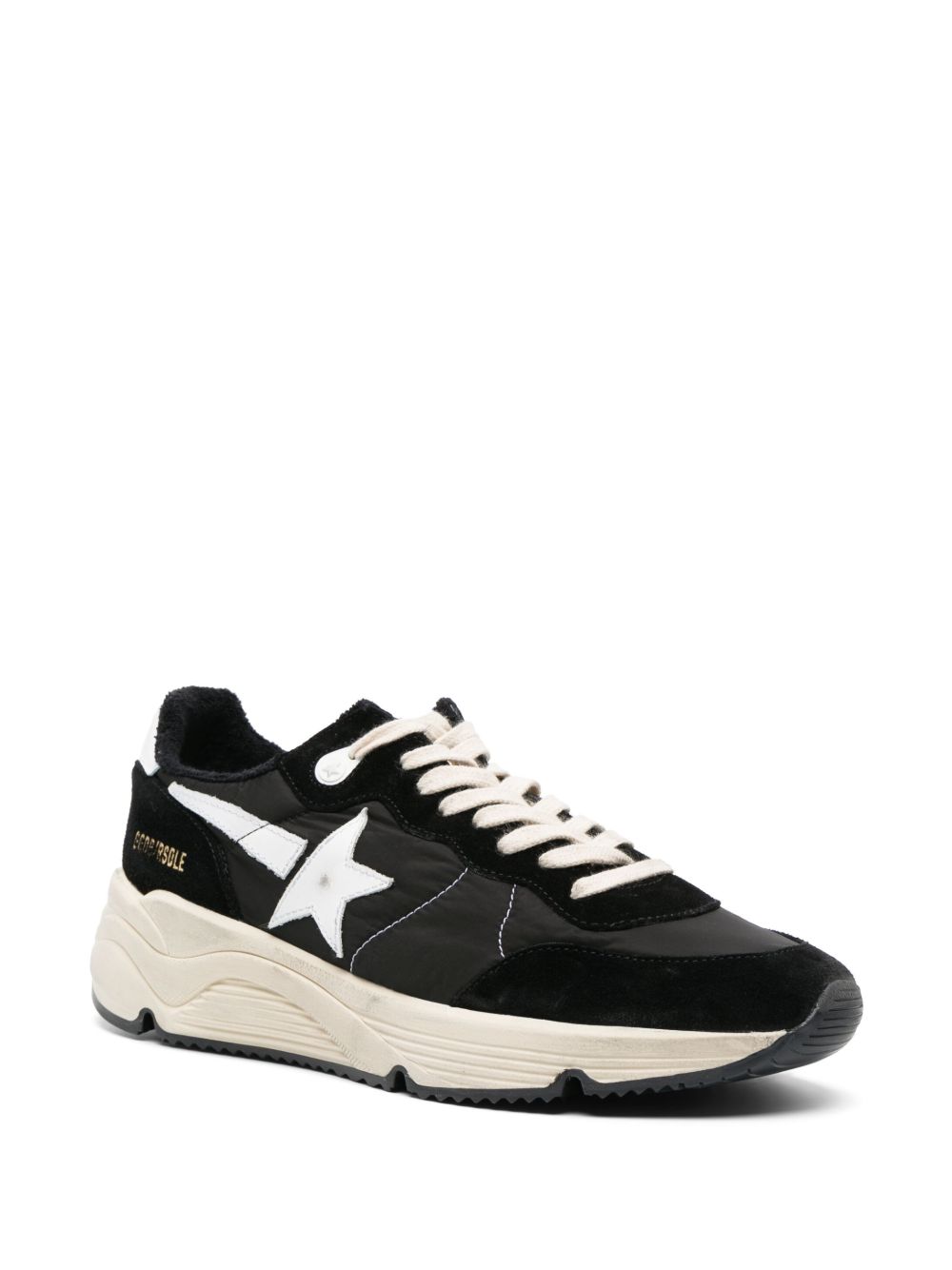 Chunky Black Sneakers with Silk