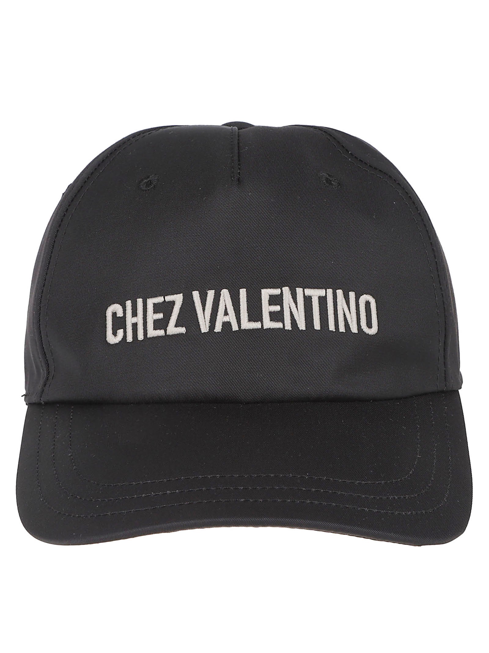 Black Cap with Front and Rear Embroidery