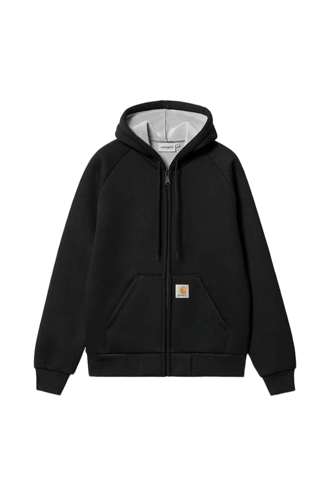 Black Zip-Up Hoodie with Contrast Lining