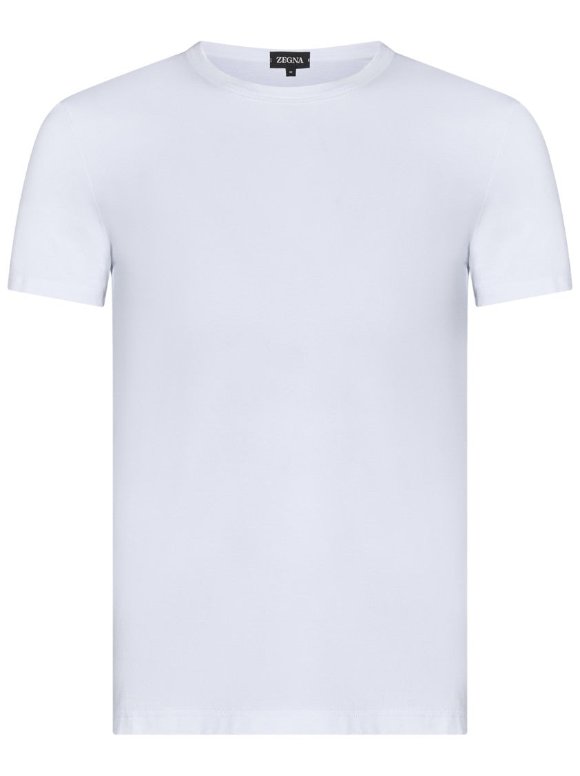Refined White T-Shirt With Classic Crew Neckline