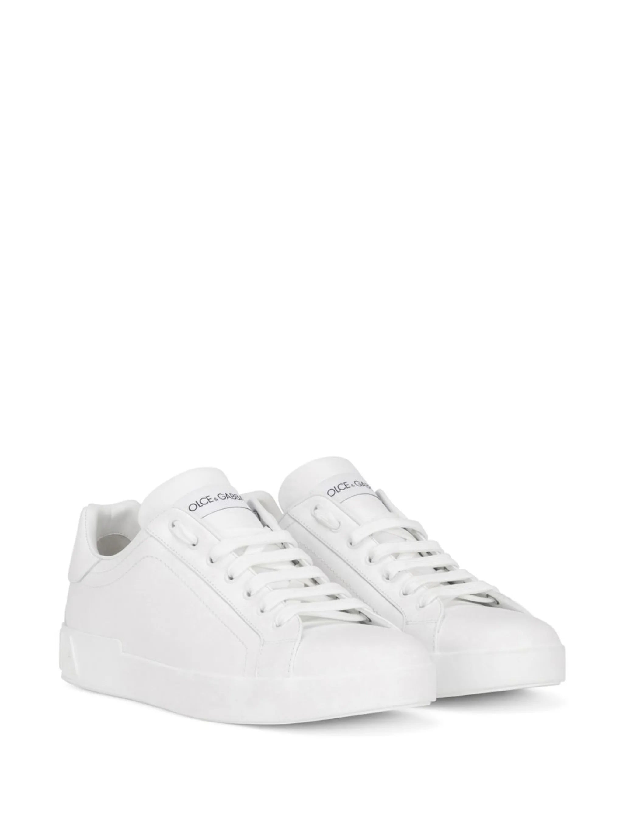 White Portofino Tasseled Calfskin Leather Sneakers