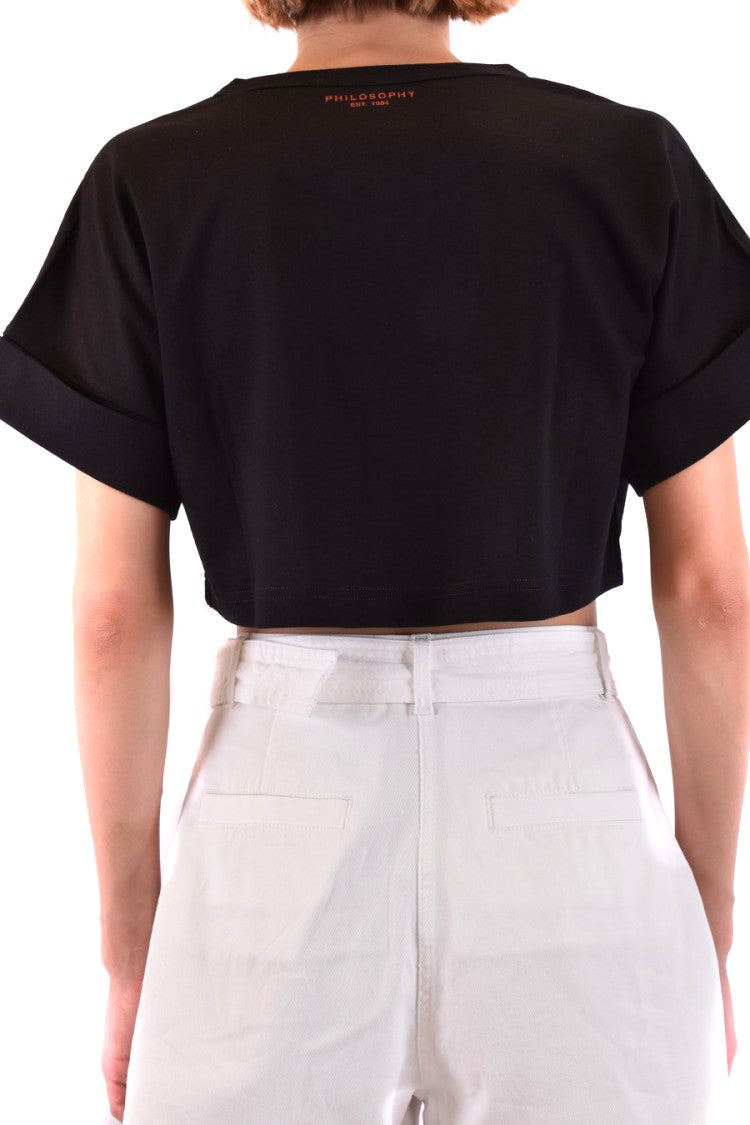 Boxy-Cropped T-Shirt With Bold Gradient Graphic